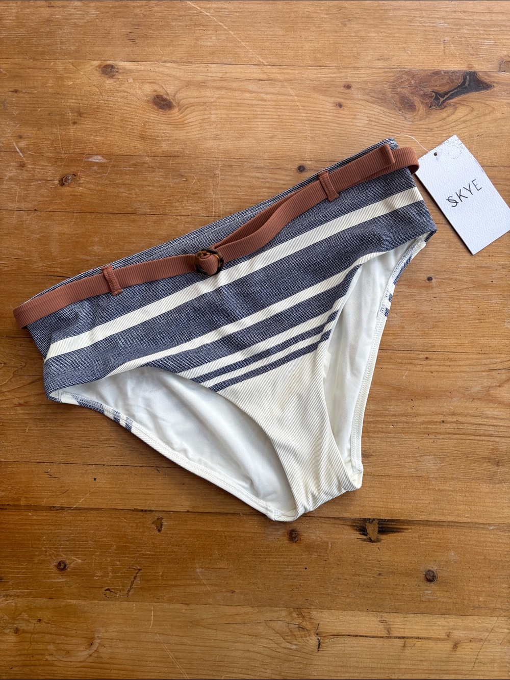 Skye Swimwear | Belted Alessia Bikini Bottom in Cape Cod